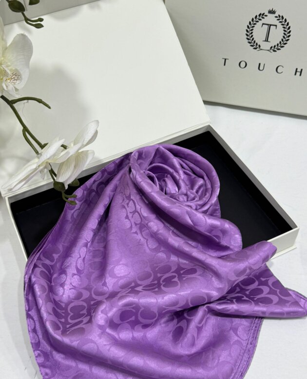 Coach İthal Pamuk Jakar İpek Şal 23141 - Lavanta