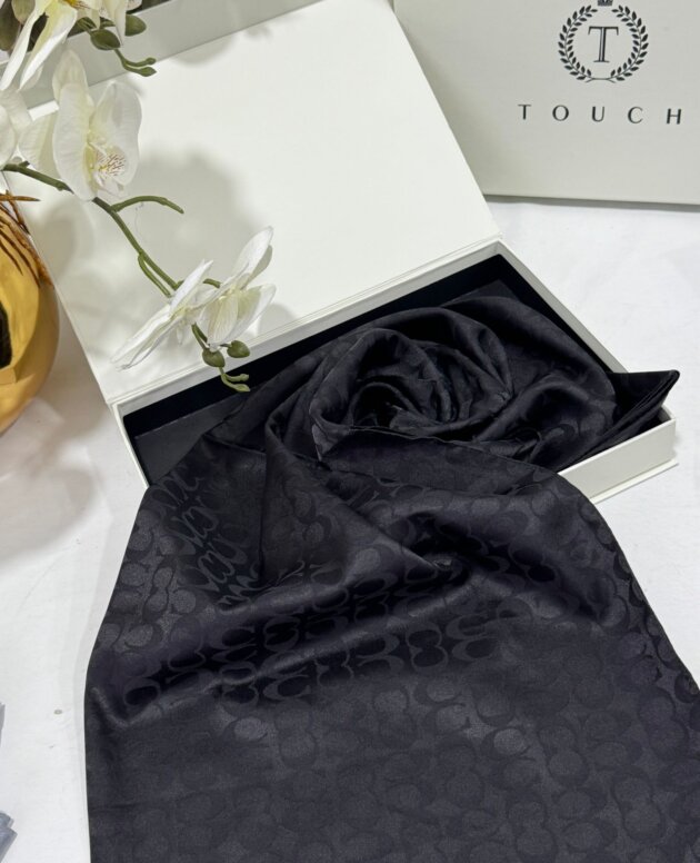 Coach İthal Pamuk Jakar İpek Şal 23141 - Siyah