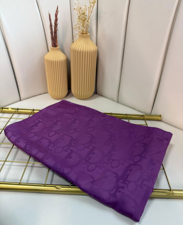 Dior Desen Pamuk İpeksi Jakar Şal 88731 - Mor