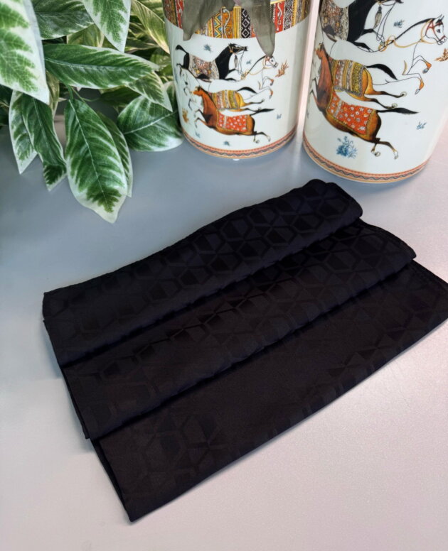 Elmas Desen Pamuk Jakar Şal - Siyah