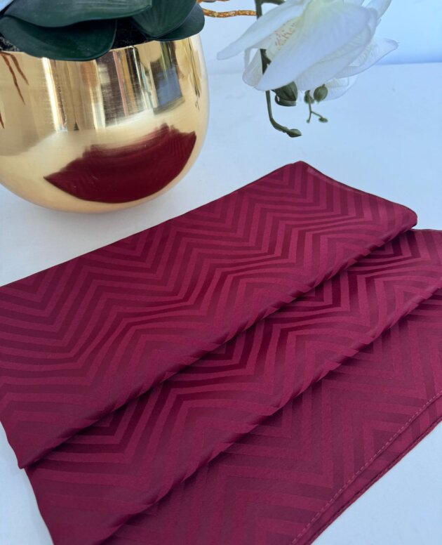 Zikzak desen pamuk Jakar Şal - Bordo