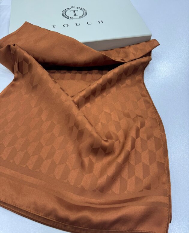 Qoza Desen İpeksi Jakar Şal - Açık Kahve