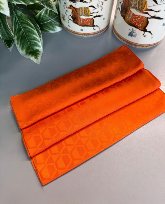 Elmas Desen Pamuk Jakar Şal - Turuncu