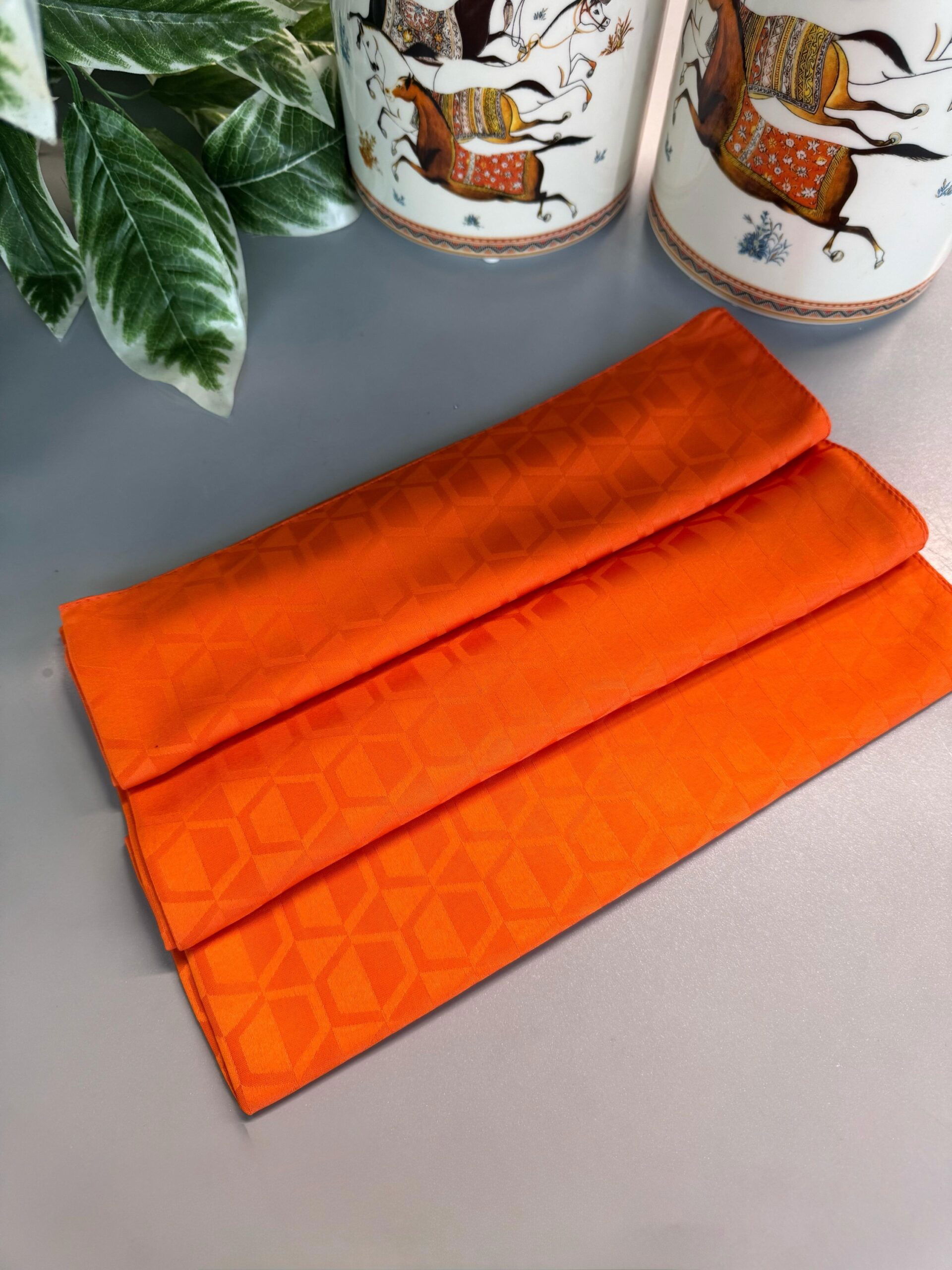 Elmas Desen Pamuk Jakar Şal - Turuncu