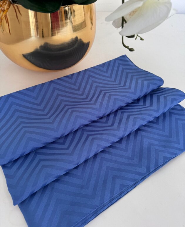 Zikzak desen pamuk Jakar Şal - İndigo