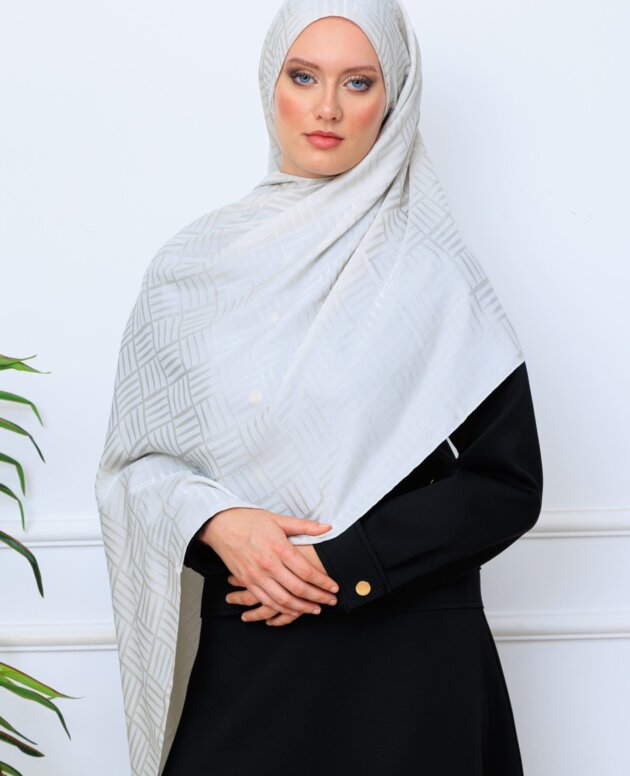 Kibrit Desen İpeksi Jakar Şal 44511 - Taş