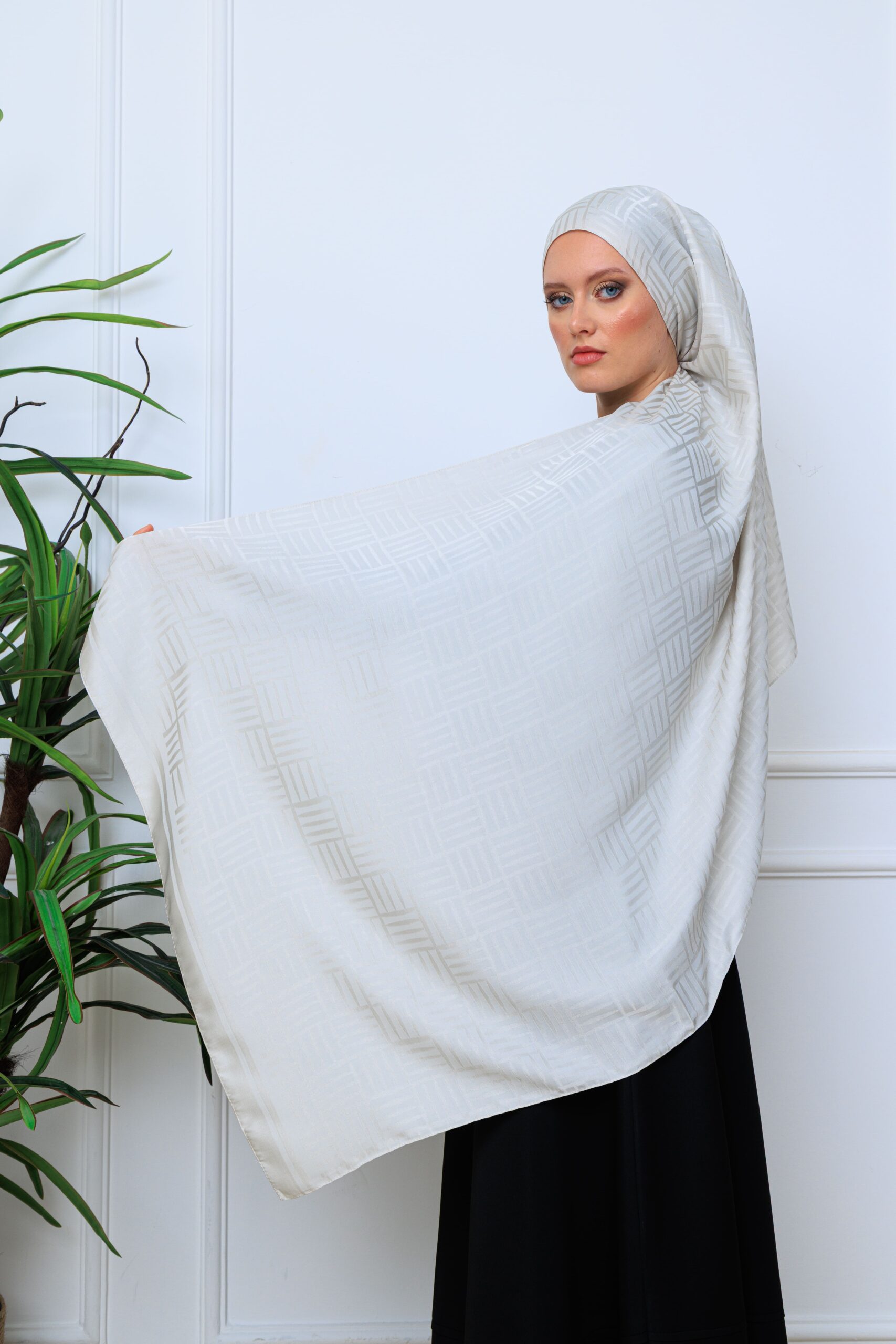 Kibrit Desen İpeksi Jakar Şal 44511 - Taş - Görsel 5