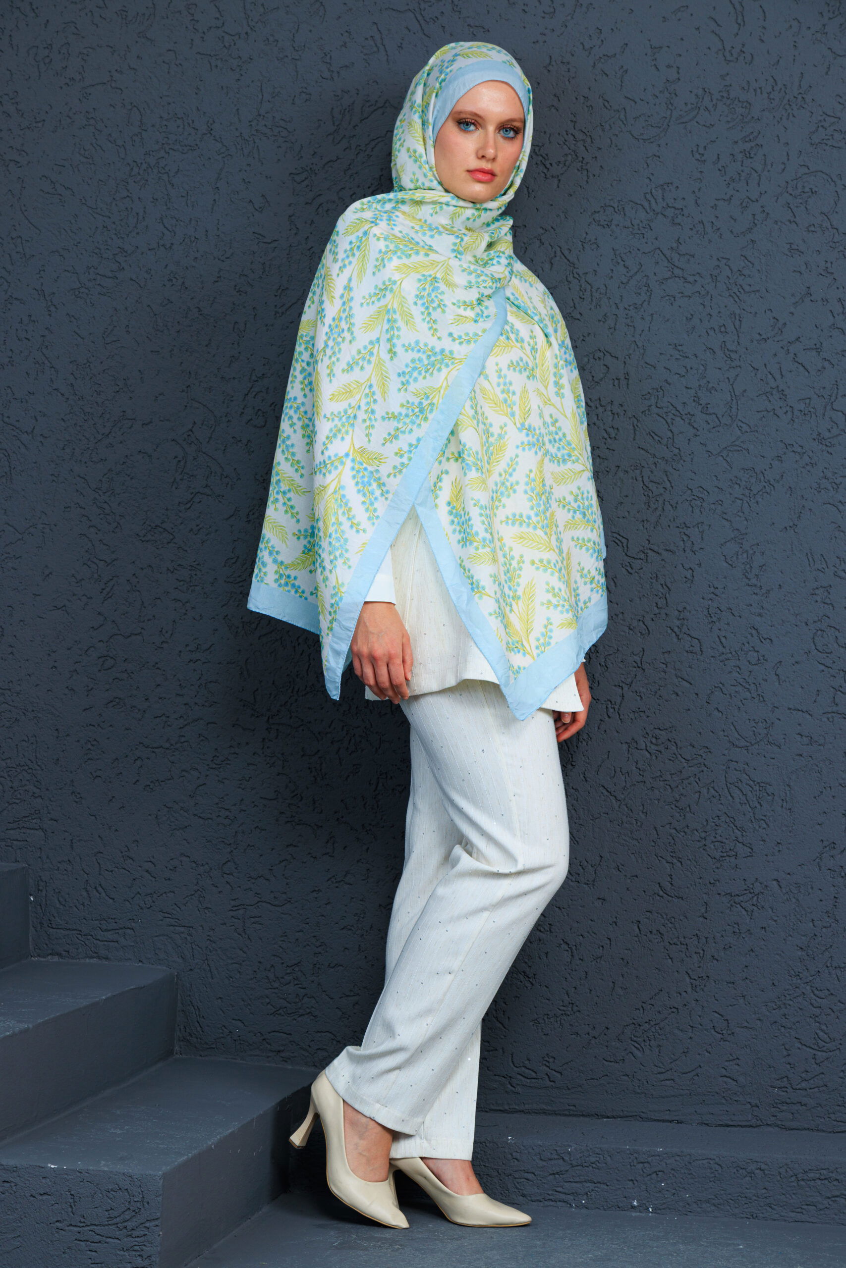 Jakarda Şal Serisi- 469-007- V-4 - Gök Mavi - Görsel 4