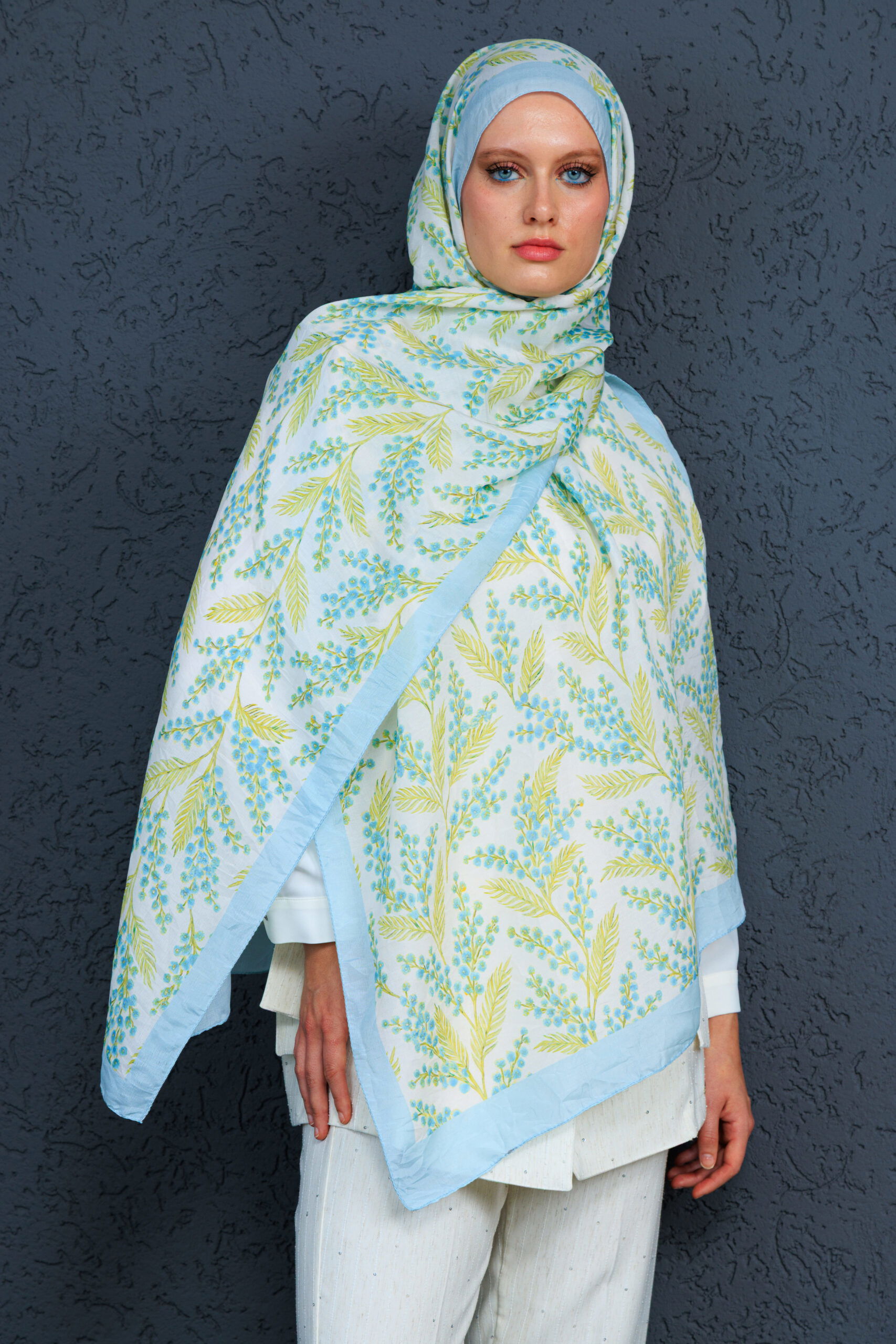 Jakarda Şal Serisi- 469-007- V-4 - Gök Mavi - Görsel 5