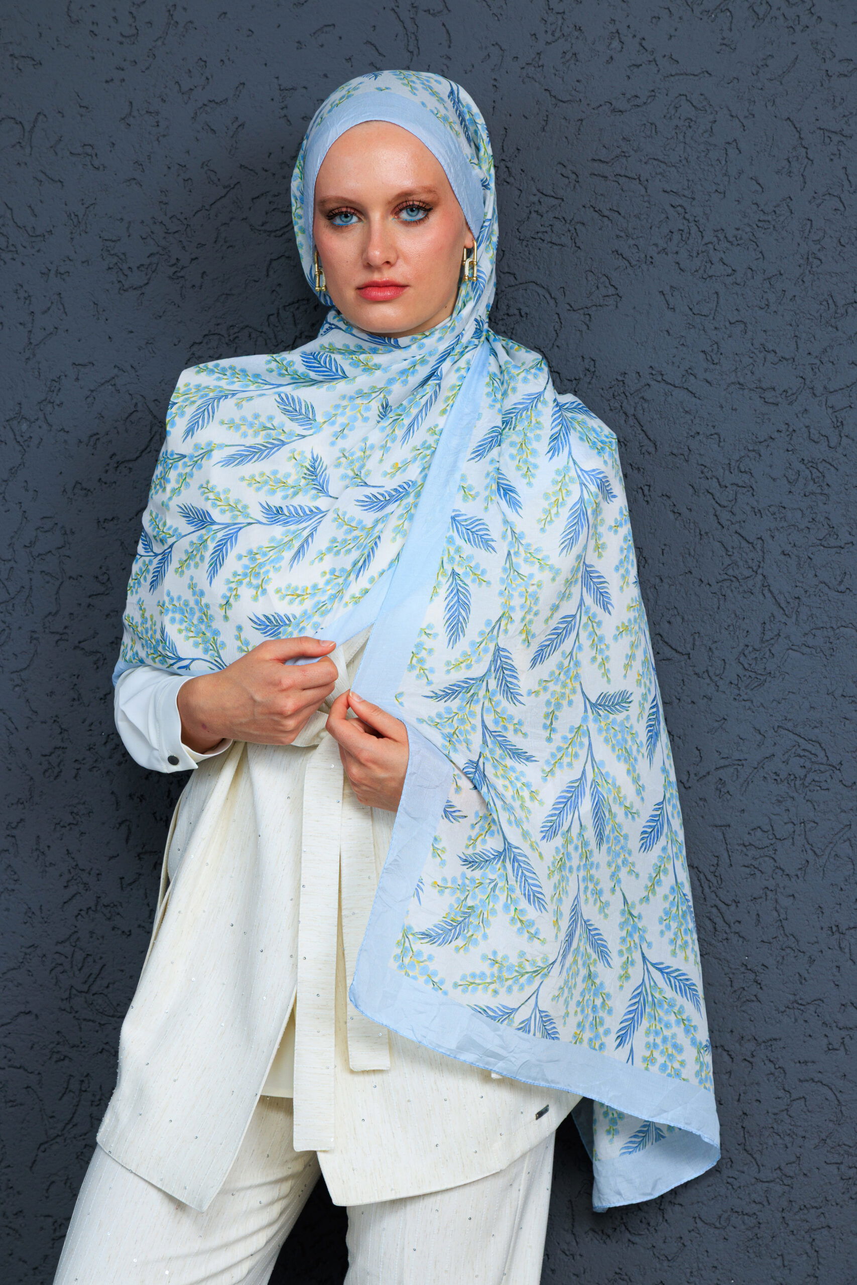 Jakarda Şal Serisi- 469-007- V-5 - Kot Mavi - Görsel 5