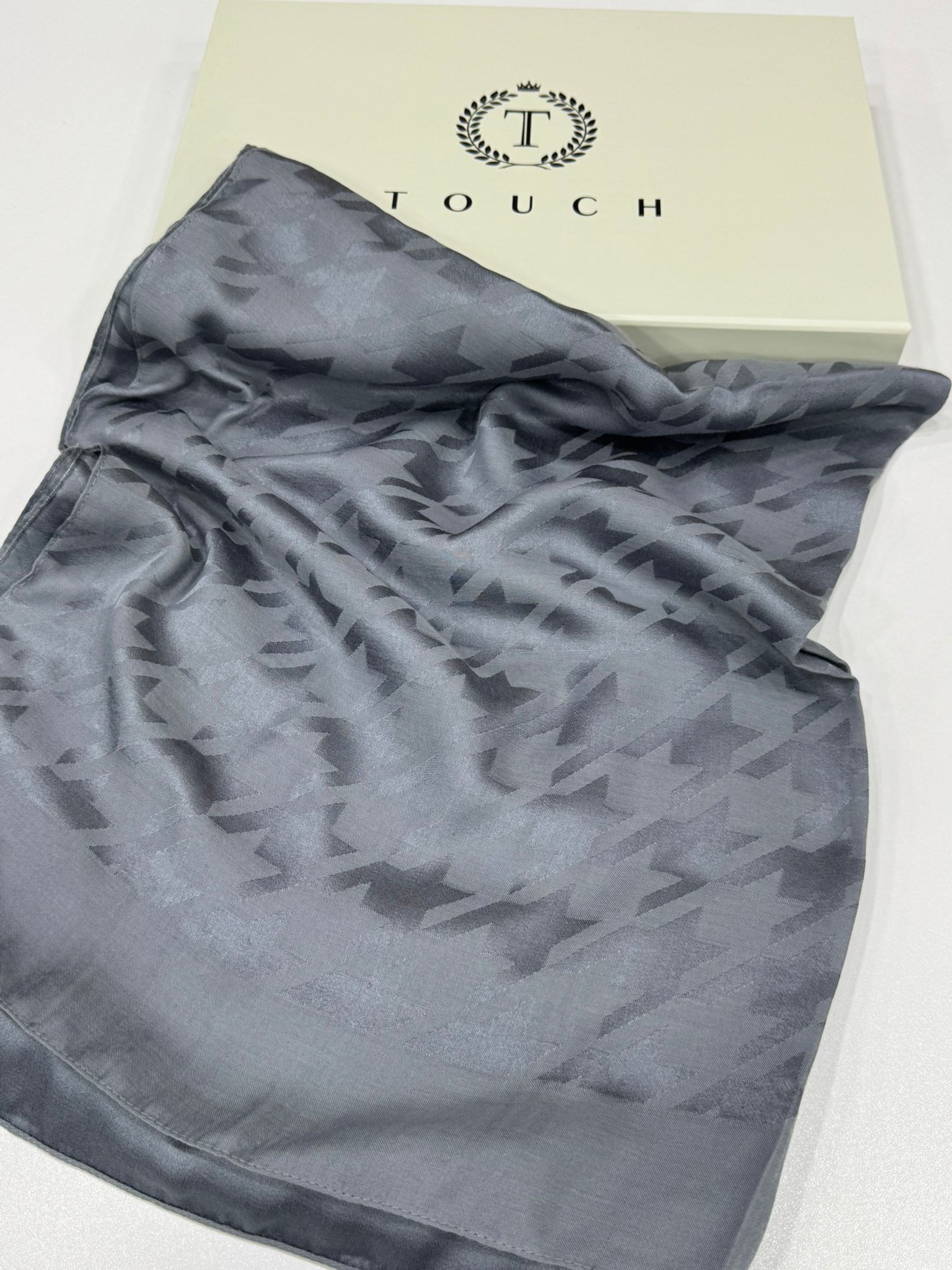 Kazayağı Desen İpeksi Jakar Şal-75312-Antrasit