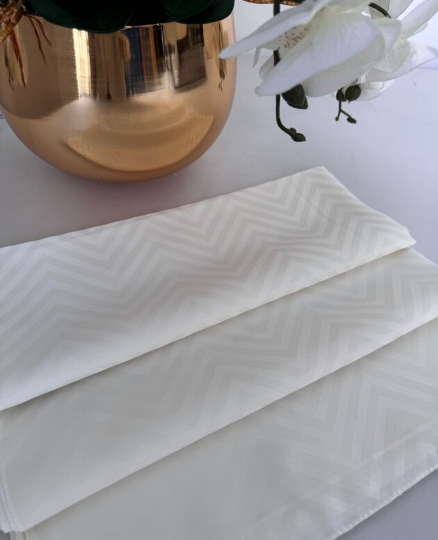 Zikzak desen pamuk Jakar Şal - Ekru