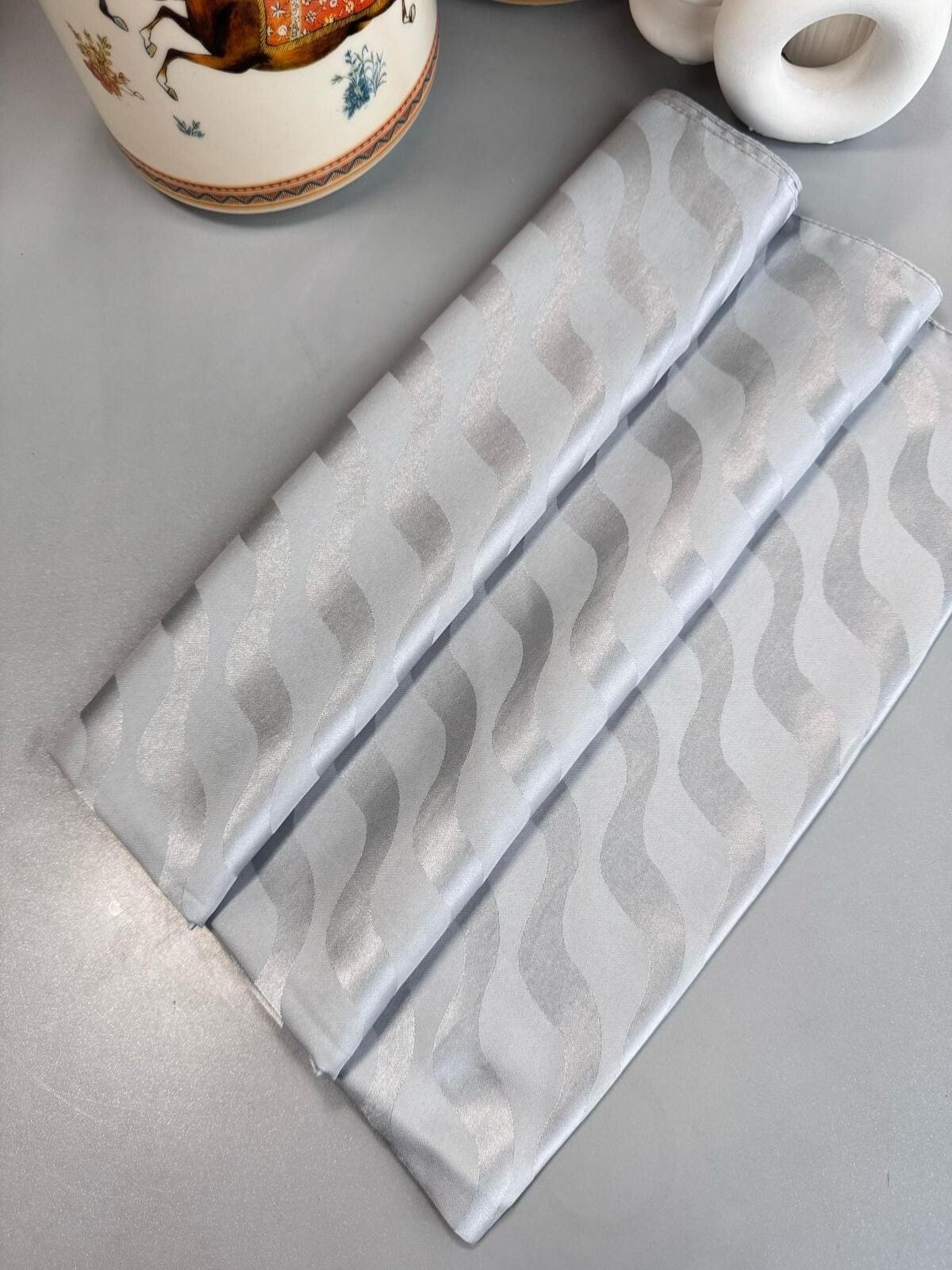 Su Yolu Pamuk Jakar Şal - Gri - Görsel 5