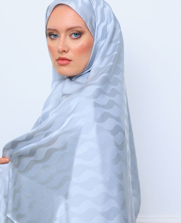 Su Yolu Pamuk Jakar Şal - Gri