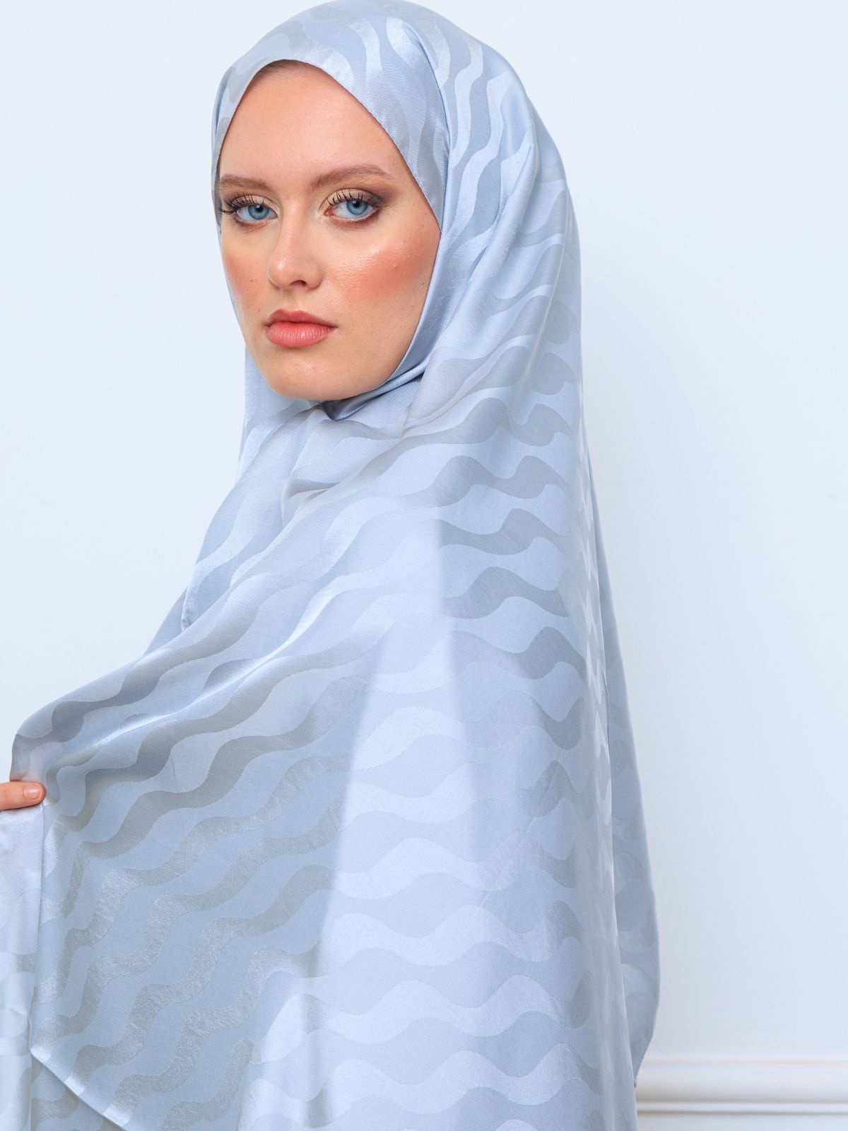 Su Yolu Pamuk Jakar Şal - Gri