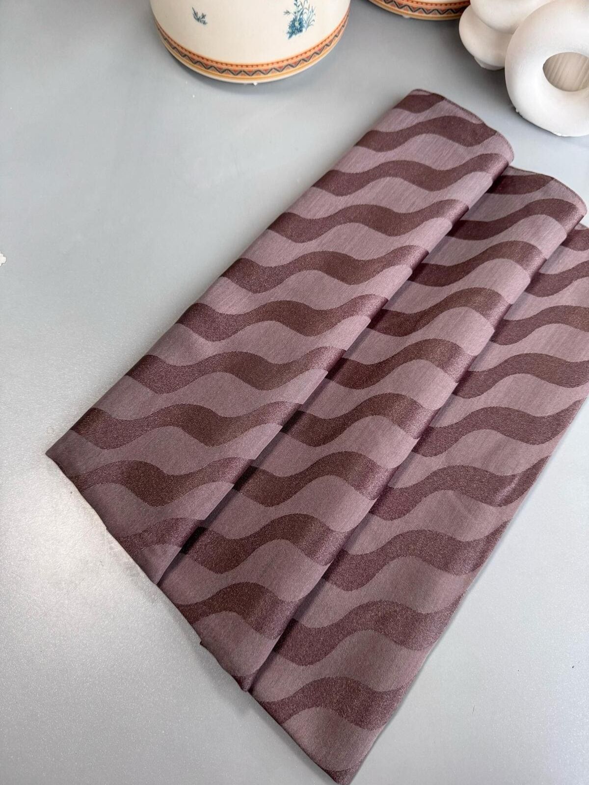 Su Yolu Pamuk Jakar Şal - Vizon - Görsel 5