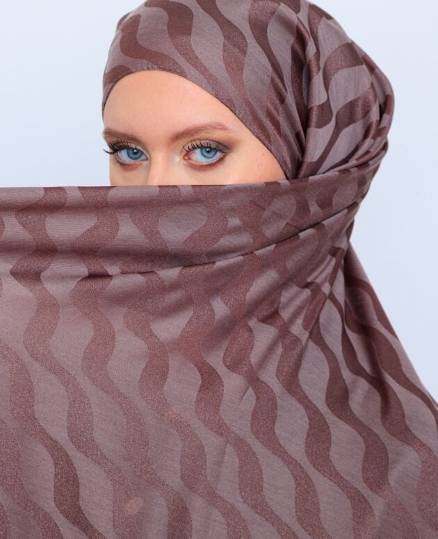 Su Yolu Pamuk Jakar Şal - Vizon