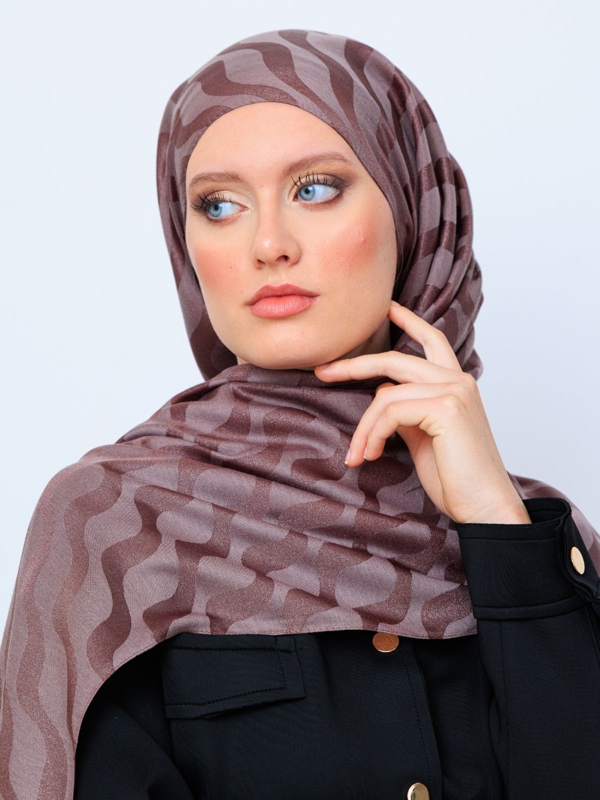 Su Yolu Pamuk Jakar Şal - Vizon - Görsel 6