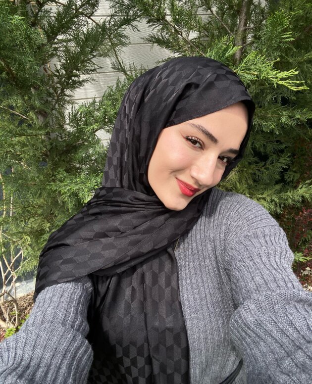 Qoza Desen İpeksi Jakar Şal - Siyah