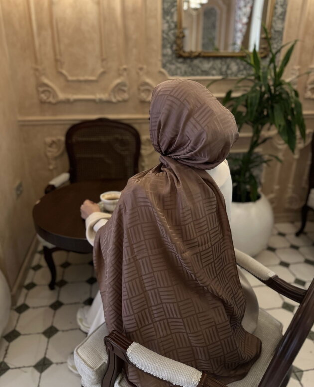 Kibrit Desen İpeksi Jakar Şal - 44511 Mocha