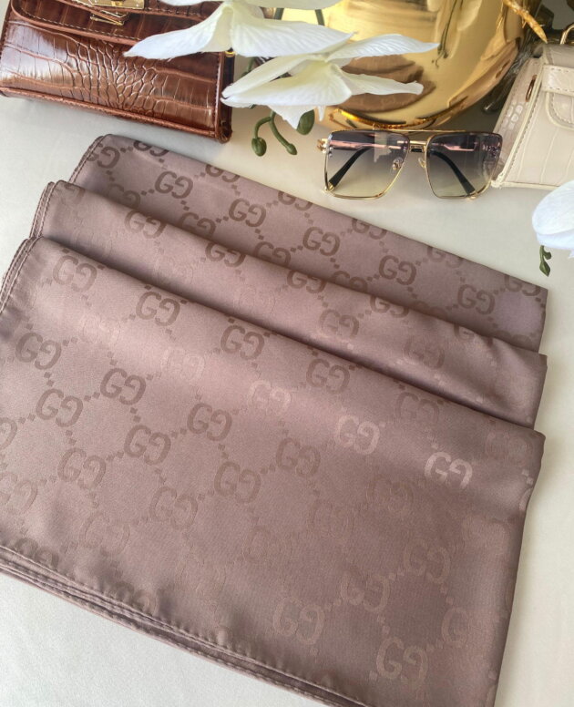 G Desen Pamuk İpeksi Jakar Şal 908204 - Vizon