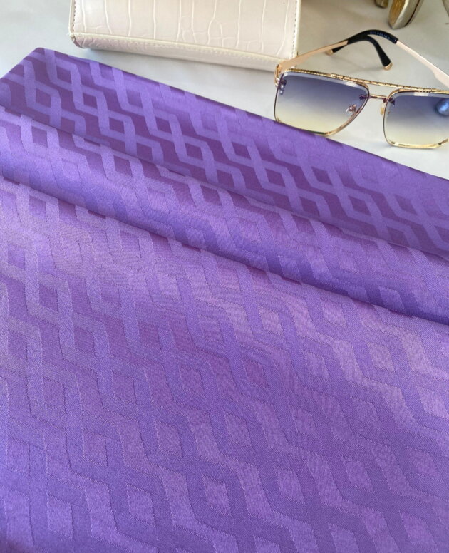 Zigzag Desen Pamuk Jakar Şal - Mürdüm