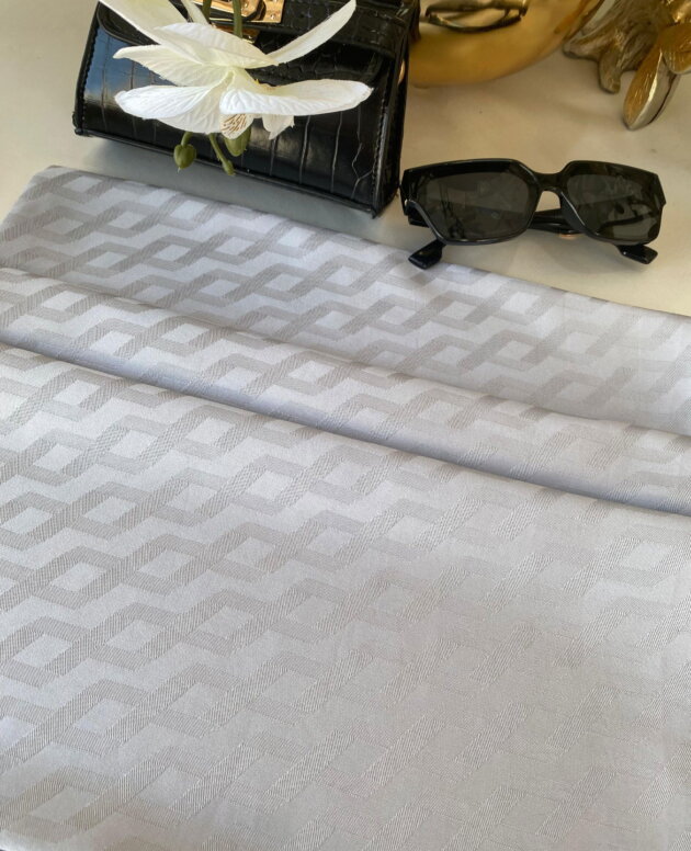 Zigzag Desen Pamuk Jakar Şal - Gri