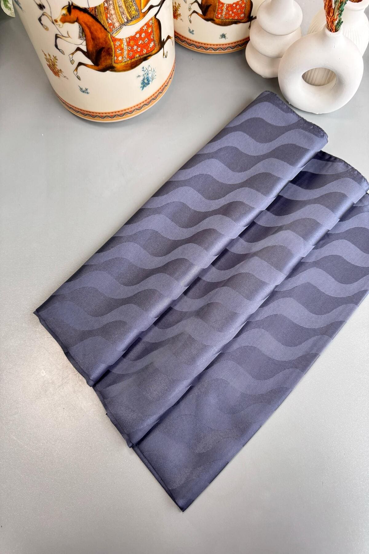 Su Yolu Pamuk Jakar Şal - Antrasit