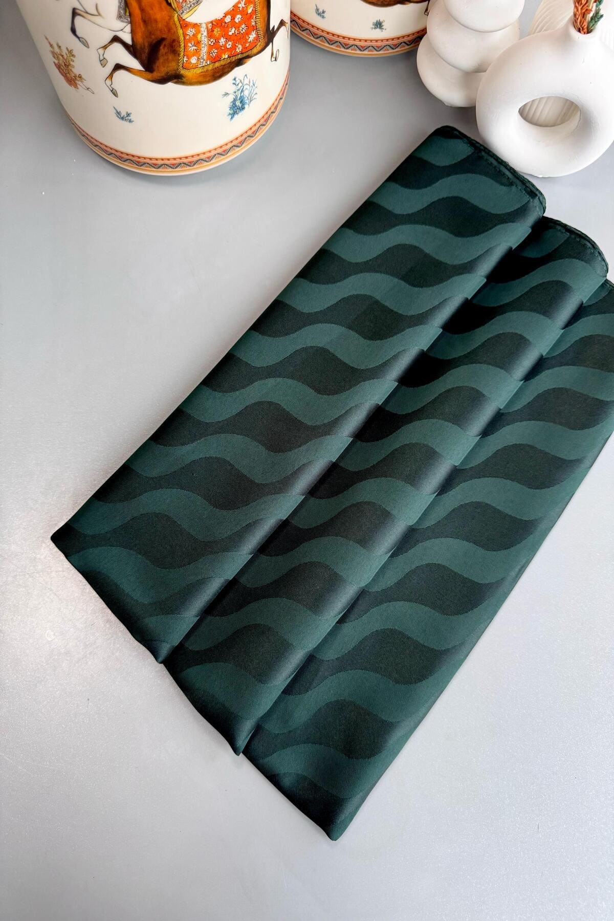 Su Yolu Pamuk Jakar Şal - Zümrüt