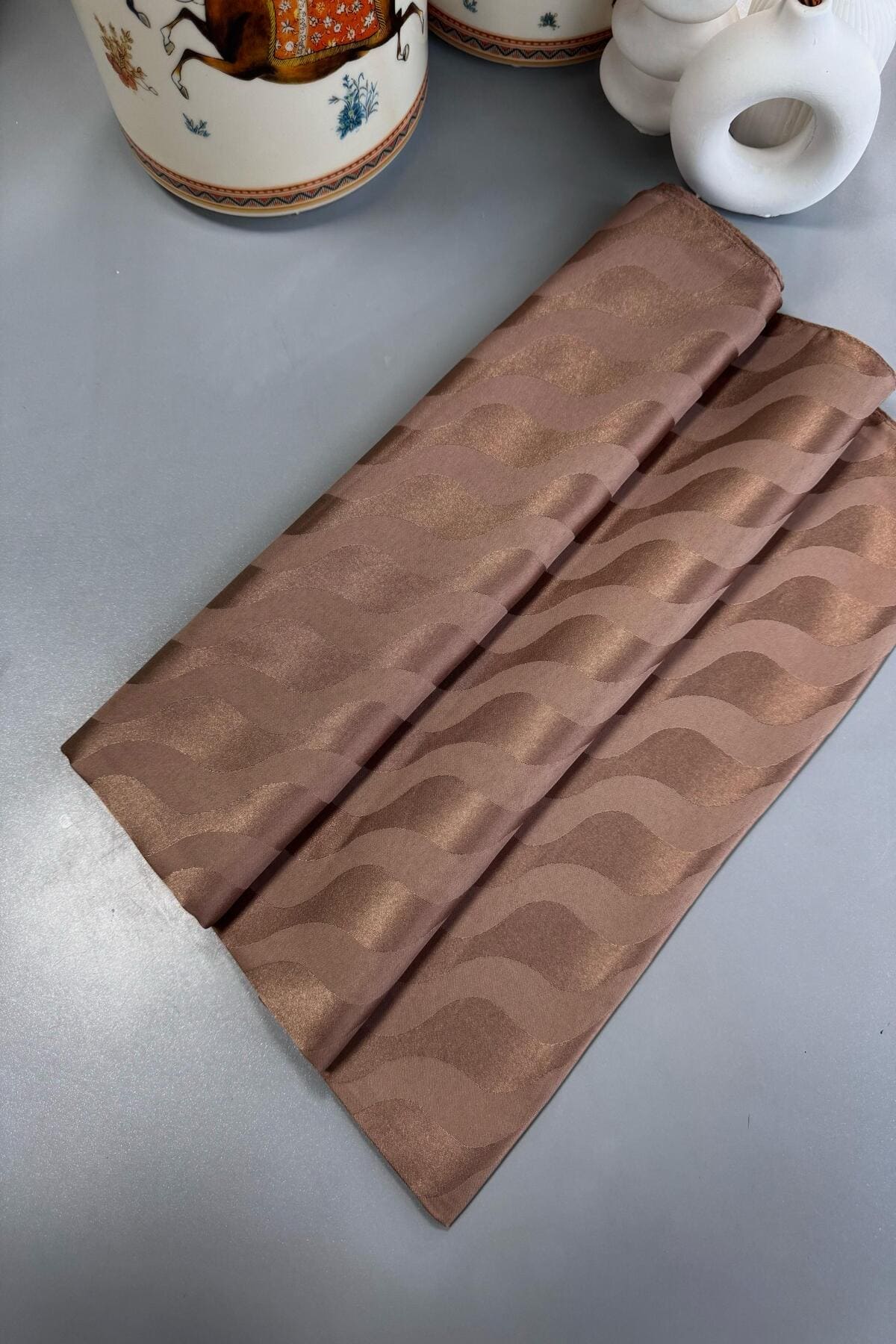 Su Yolu Pamuk Jakar Şal - Çikolata