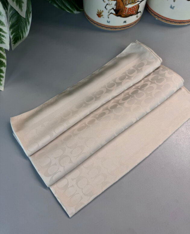 Coach İthal Pamuk Jakar İpek Şal 23141 - Bej