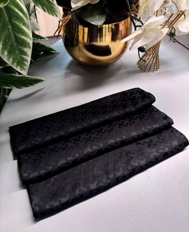 Puzzle Desen Pamuk İpeksi Jakar Şal -54256-Siyah