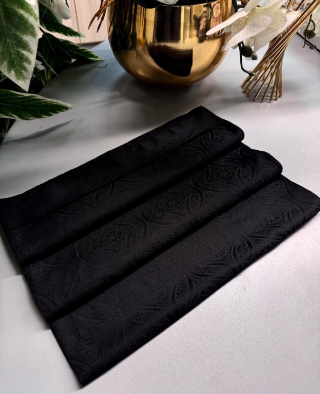 Yay Desen Pamuk İpeksi Jakar Şal -68219-Siyah