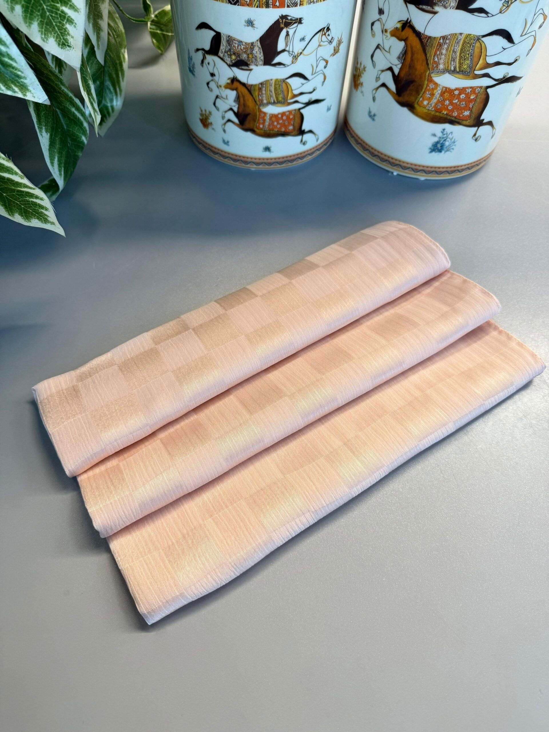 Dama Desen Jakar Şal -Somon