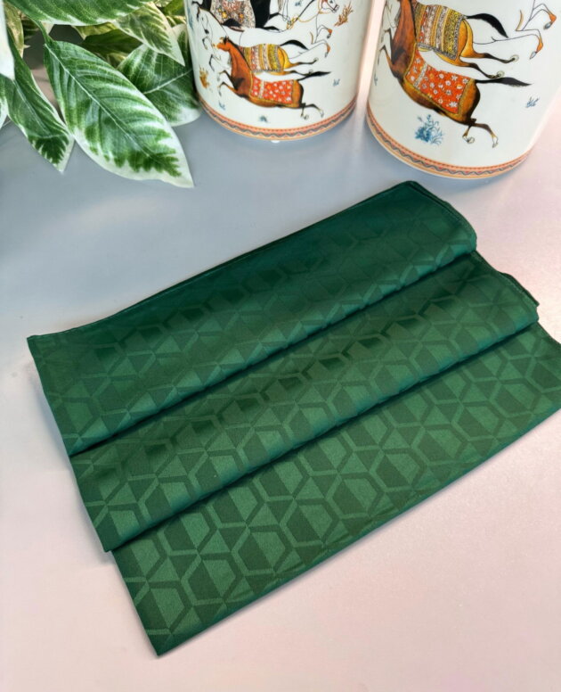 Elmas Desen Pamuk Jakar Şal - Zümrüt