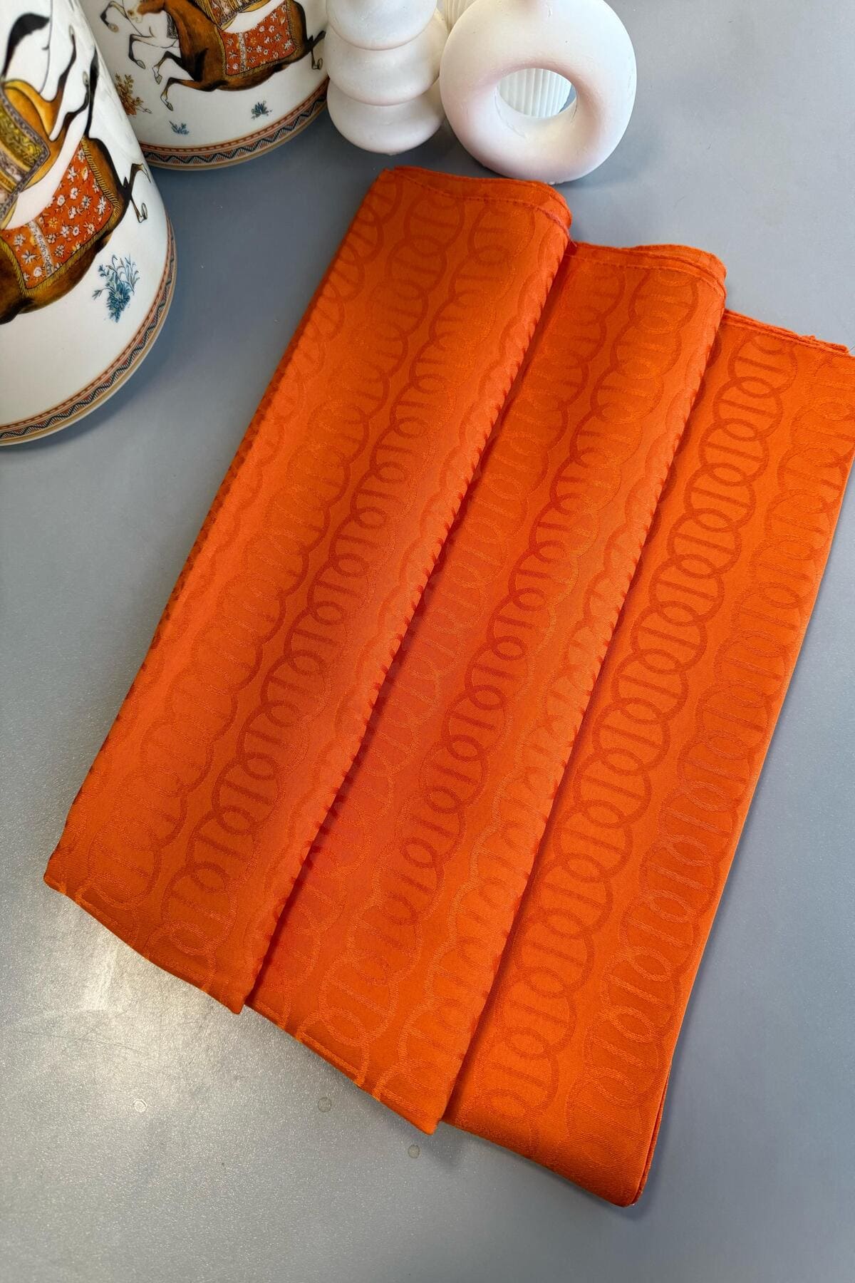 Ajda Desen Pamuk Jakar Şal - Turuncu