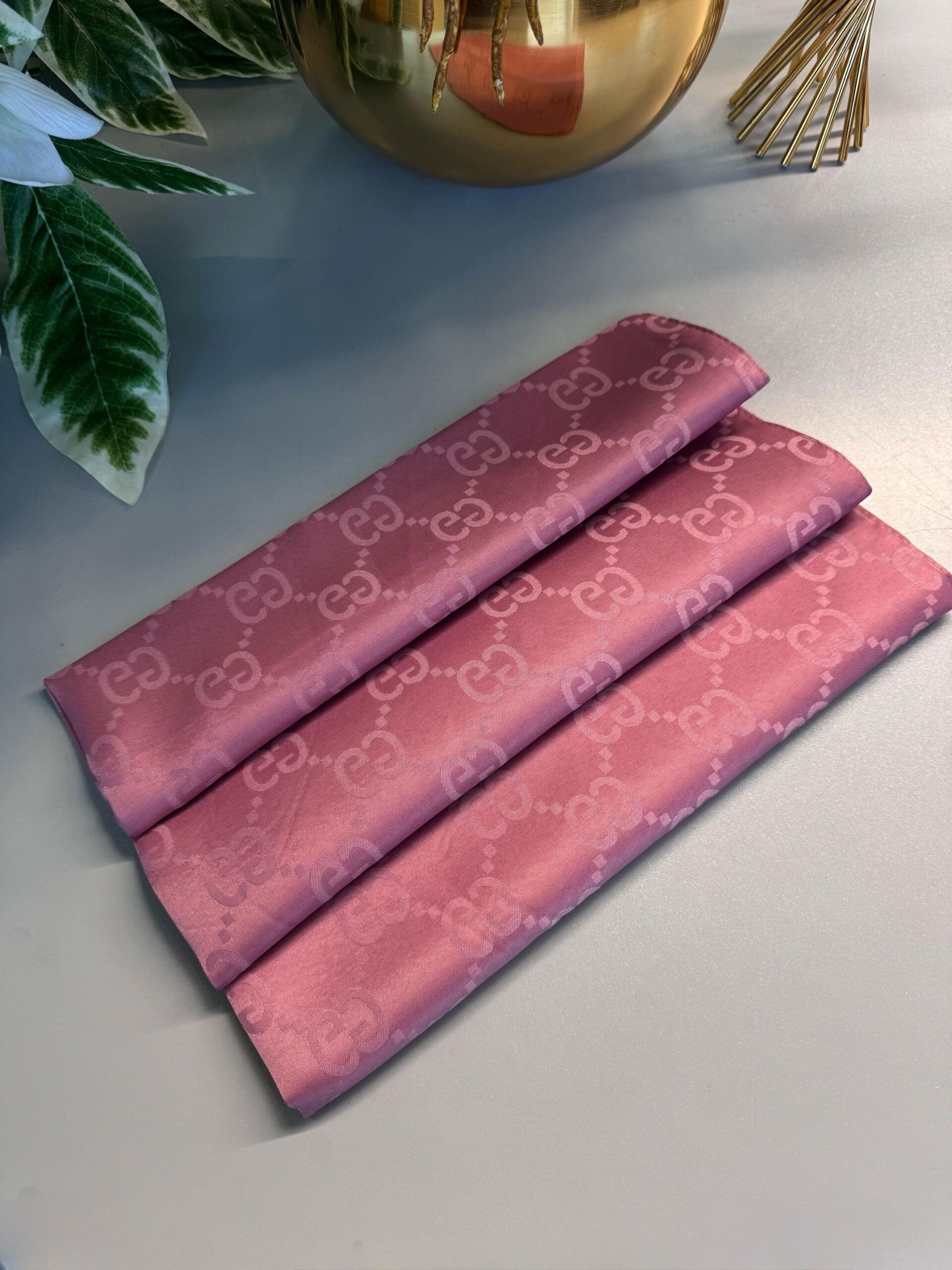 G Desen Pamuk İpeksi Jakar Şal 908204 - Gül Kurusu