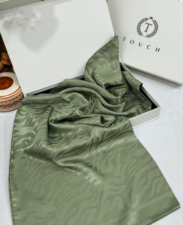 Zebra Desen Pamuk Jakar İpek Şal 23141 - Haki