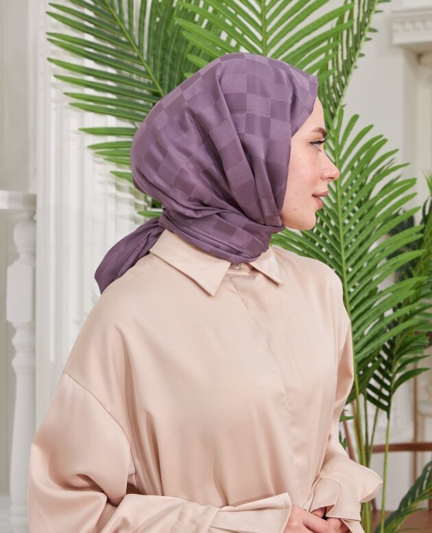 Dama Desen Jakar Şal - Leylak