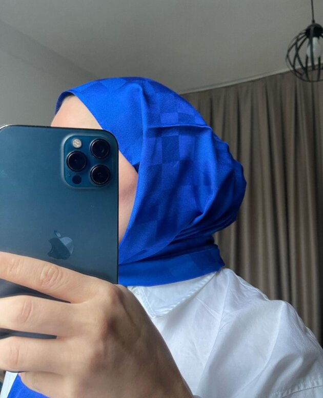 Dama Desen Jakar Şal - Saks