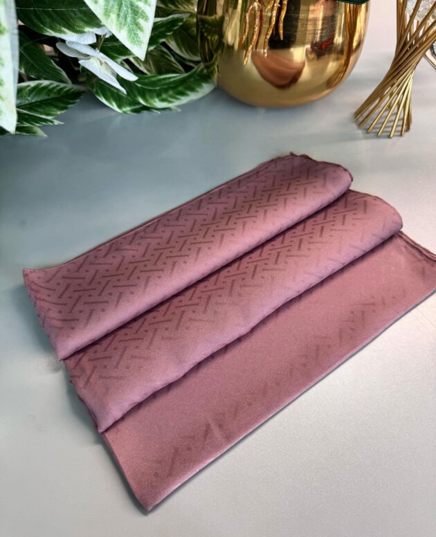 New Desen Pamuk Jakar İpek Şal - 19450 - gül kurusu