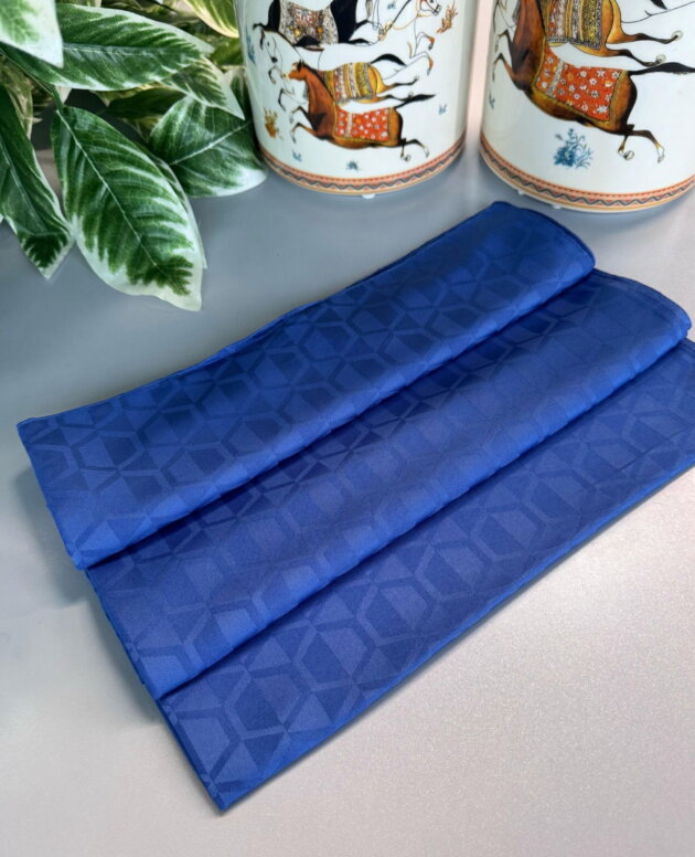 Elmas Desen Pamuk Jakar Şal - İndigo