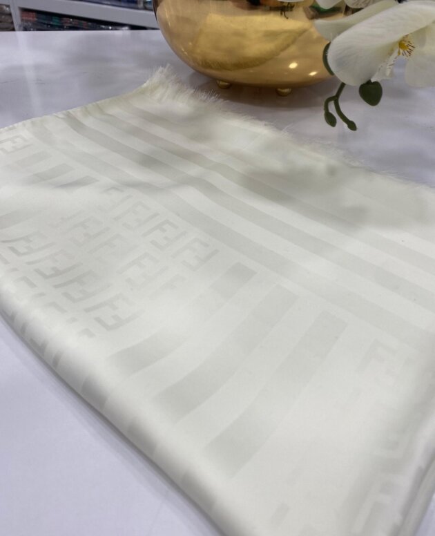 Fendi Pamuklu İpek Jakar Şal - Ekru