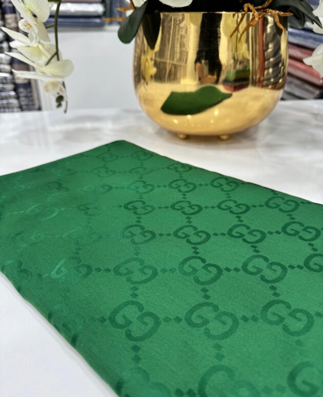 G Desen Pamuk İpeksi Jakar Şal - Zümrüt