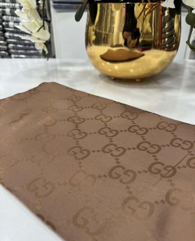 G Desen Pamuk İpeksi Jakar Şal - Çikolata