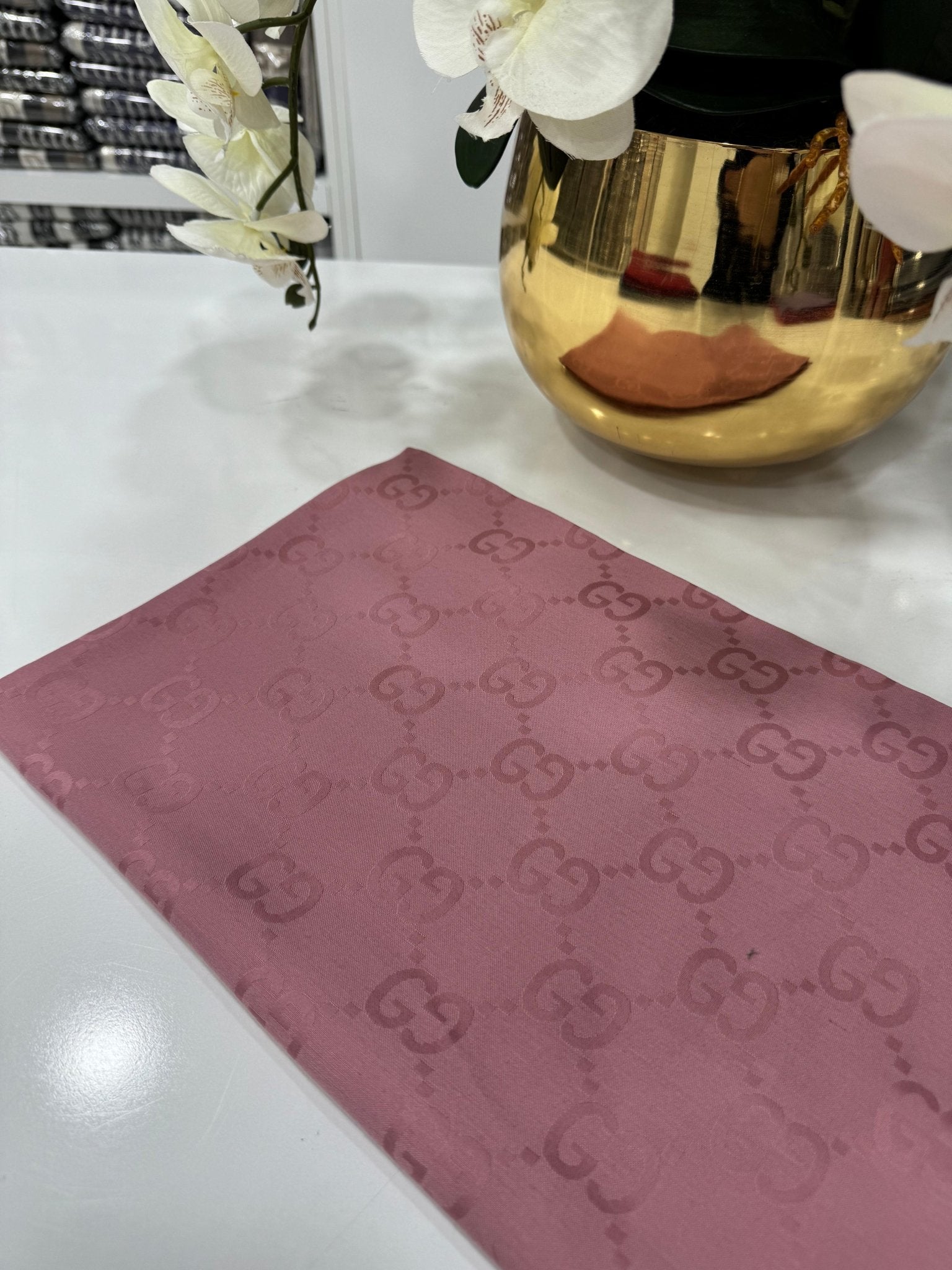 G Desen Pamuk İpeksi Jakar Şal - Gül Kurusu