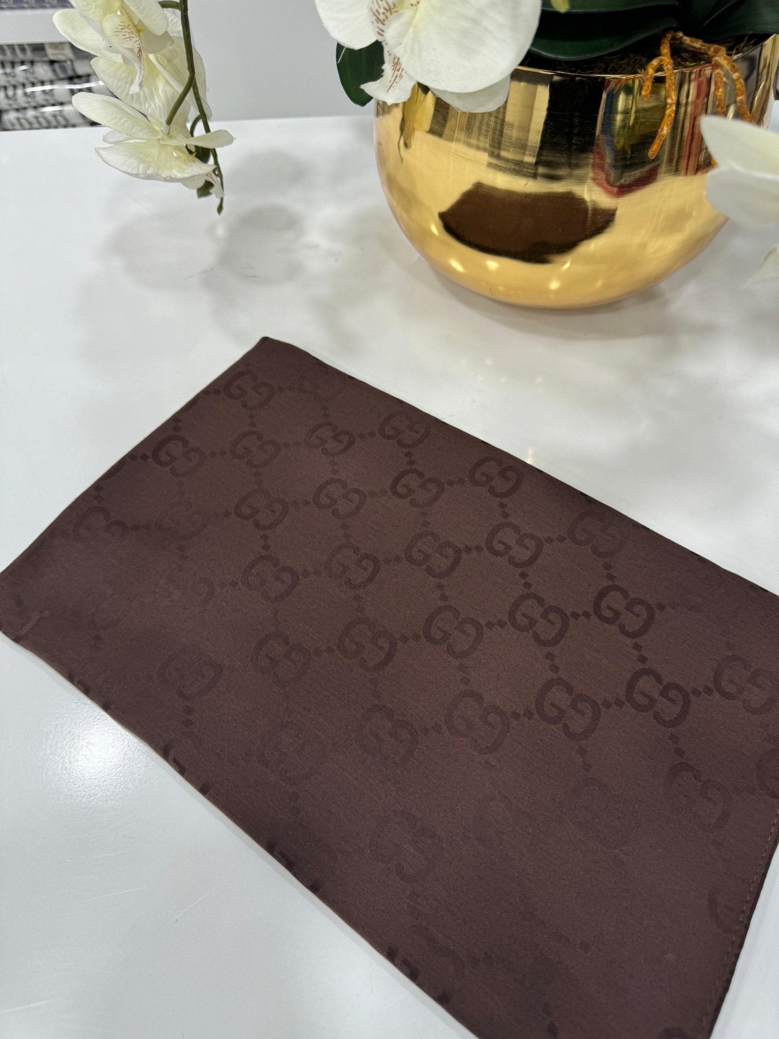 G Desen Pamuk İpeksi Jakar Şal - Acı kahve