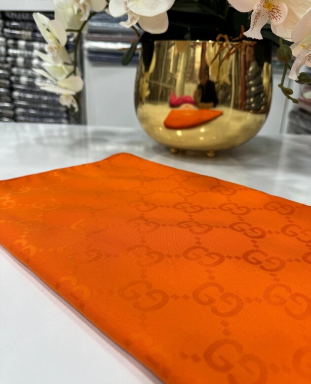 G Desen Pamuk İpeksi Jakar Şal - Turuncu