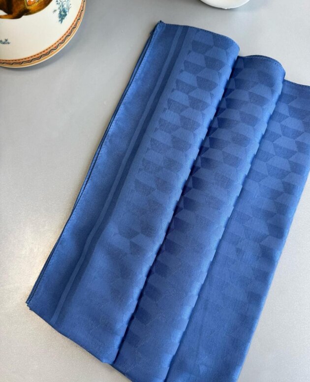 Qoza Desen İpeksi Jakar Şal - İndigo