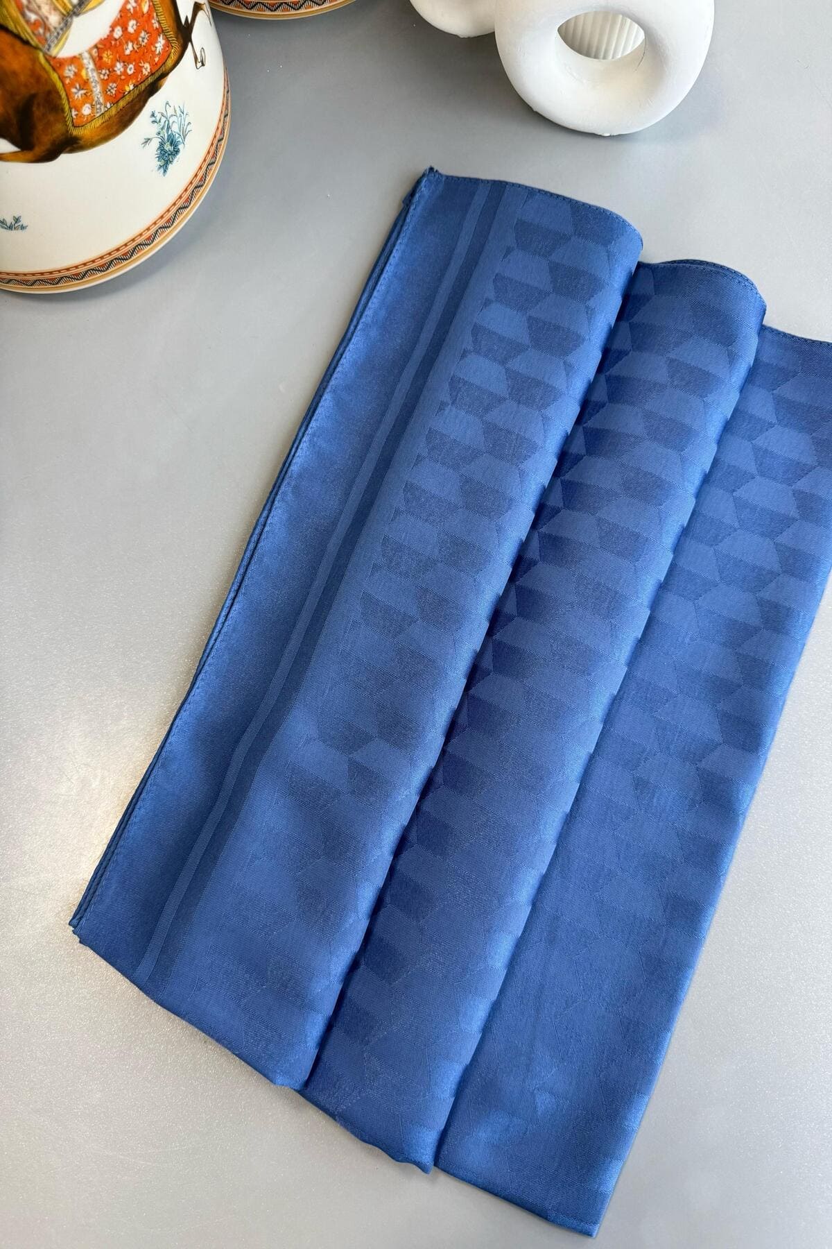 Qoza Desen İpeksi Jakar Şal - İndigo